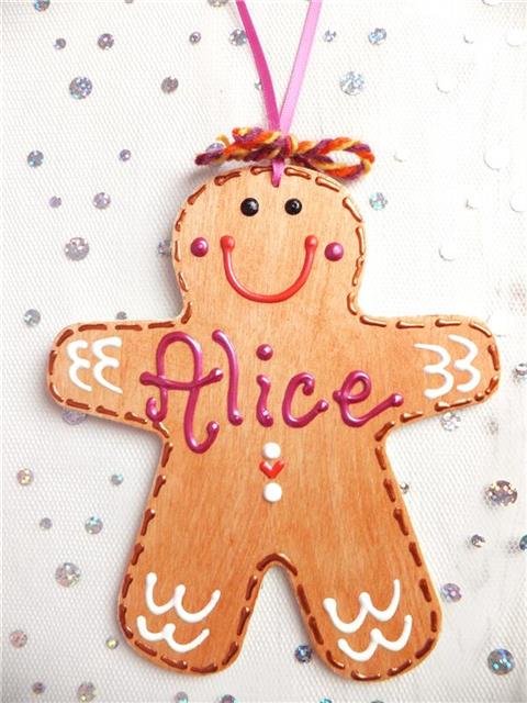Gingerbread Man Christmas Decoration - Alice