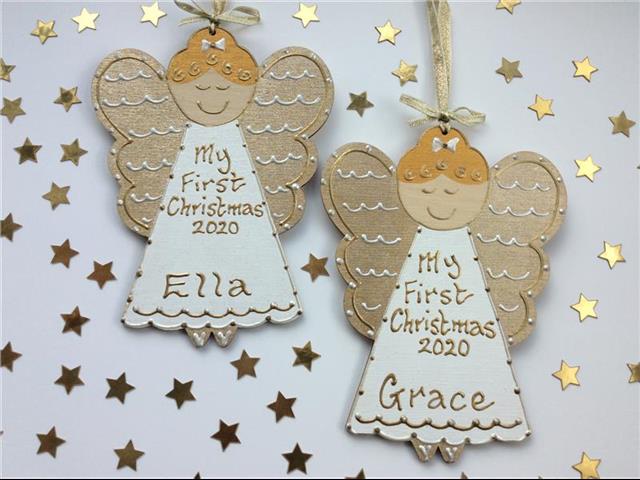 Personalised Angel First Christmas Decoration Gifts