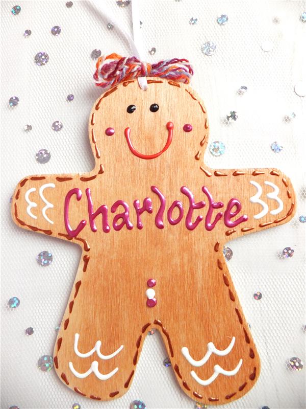 Gingerbread Man Christmas Decoration - Charlotte