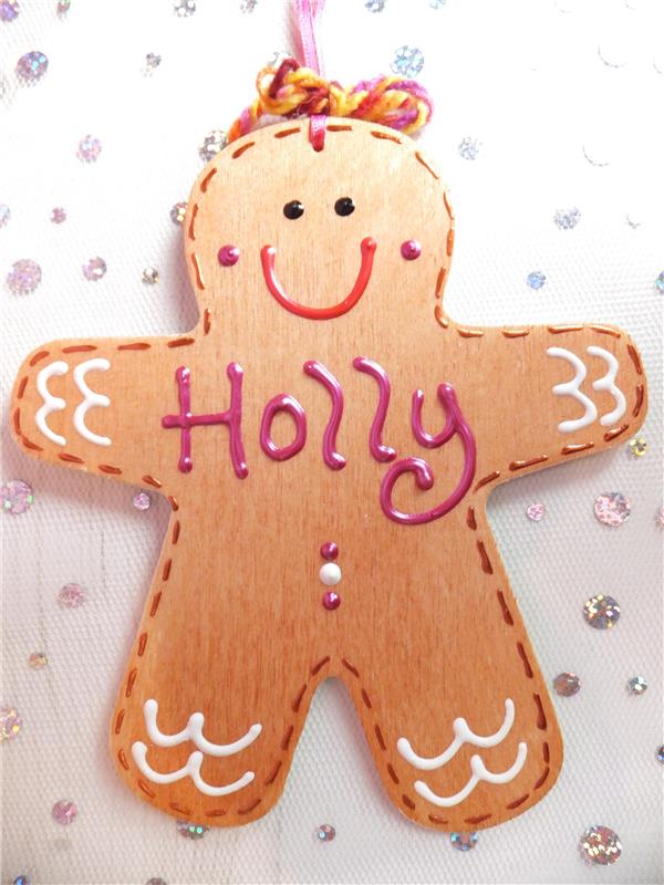 Gingerbread Man Christmas Decoration - Holly