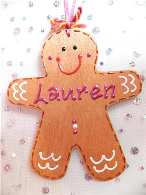 Gingerbread Man Christmas Decoration - Lauren