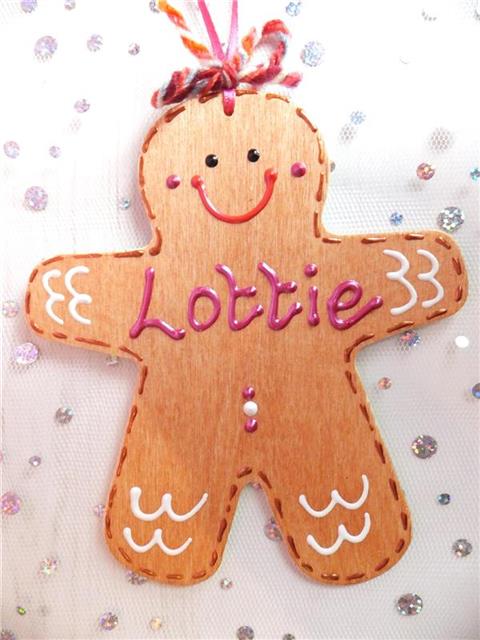 Gingerbread Man Christmas Decoration - Lottie