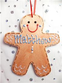 Gingerbread Man Christmas Decoration - Matthew